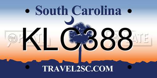 KLC388 South Carolina License Plate