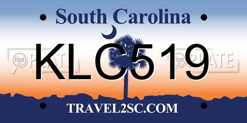 KLC519 South Carolina License Plate