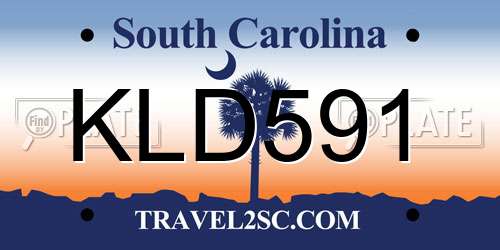 KLD591 South Carolina License Plate