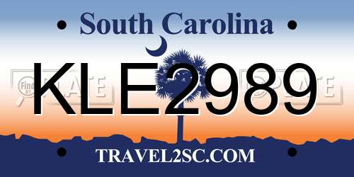 KLE2989 South Carolina License Plate