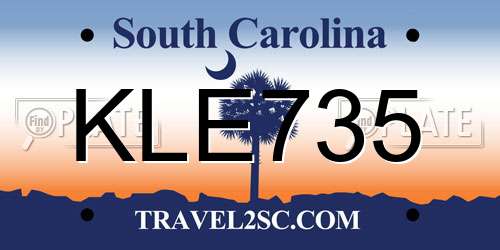 KLE735 South Carolina License Plate