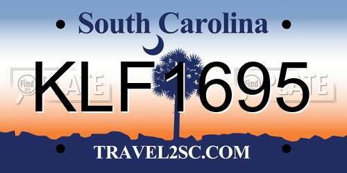 KLF1695 South Carolina License Plate