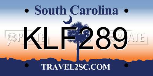 KLF289 South Carolina License Plate