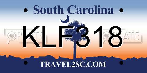 KLF318 South Carolina License Plate