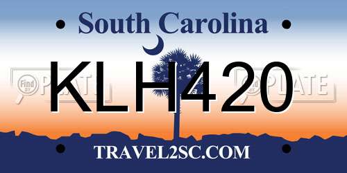 KLH420 South Carolina License Plate