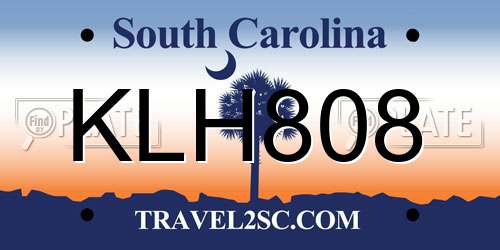 KLH808 South Carolina License Plate