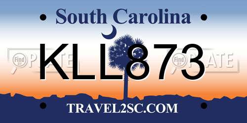 KLL873 South Carolina License Plate