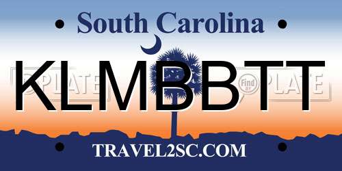 KLMBBTT South Carolina License Plate