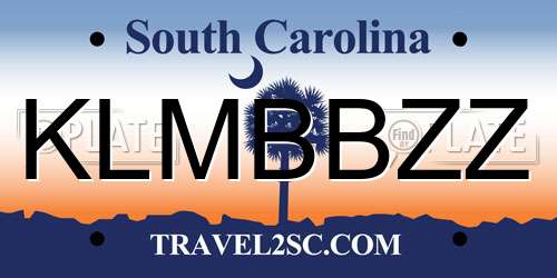 KLMBBZZ South Carolina License Plate