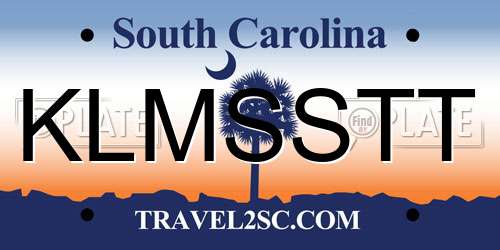 KLMSSTT South Carolina License Plate