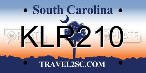 KLR210 South Carolina License Plate