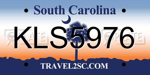 KLS5976 South Carolina License Plate