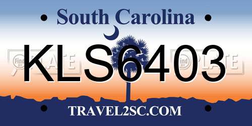 KLS6403 South Carolina License Plate