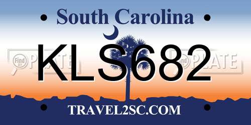KLS682 South Carolina License Plate