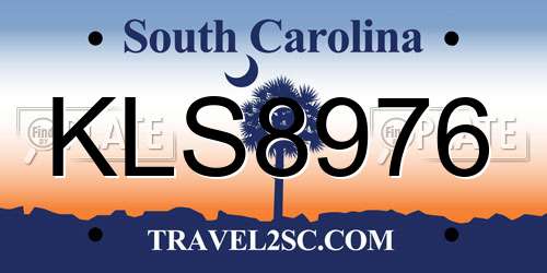 KLS8976 South Carolina License Plate