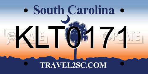 KLT0171 South Carolina License Plate