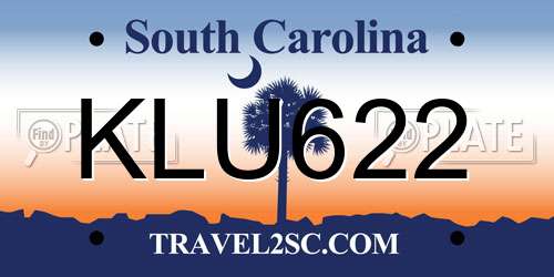 KLU622 South Carolina License Plate