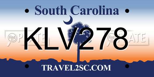 KLV278 South Carolina License Plate