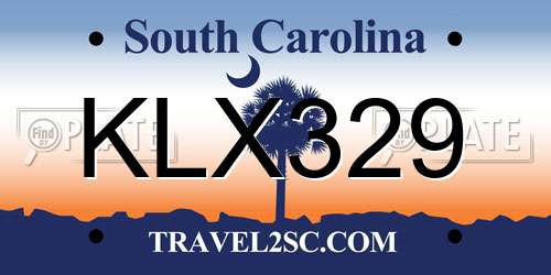 KLX329 South Carolina License Plate