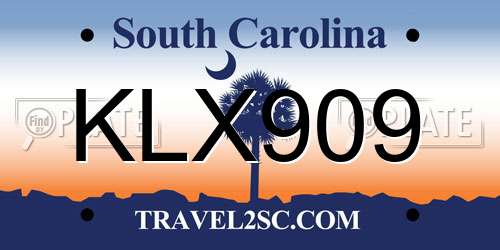 KLX909 South Carolina License Plate