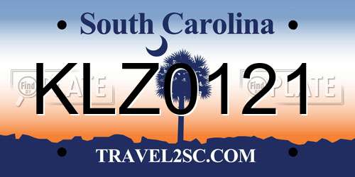 KLZ0121 South Carolina License Plate
