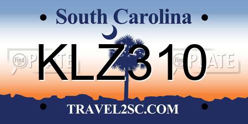 KLZ310 South Carolina License Plate
