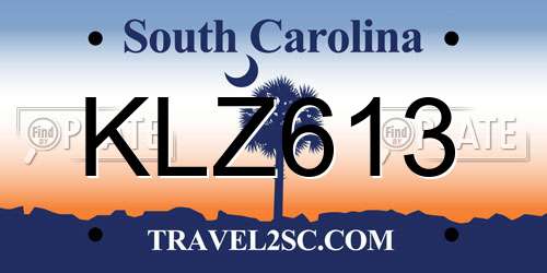 KLZ613 South Carolina License Plate