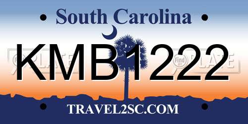 KMB1222 South Carolina License Plate