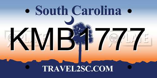 KMB1777 South Carolina License Plate