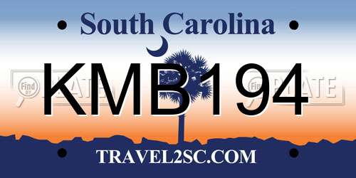 KMB194 South Carolina License Plate