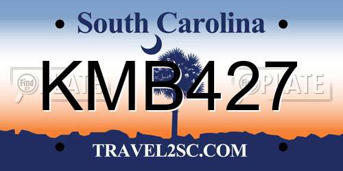 KMB427 South Carolina License Plate