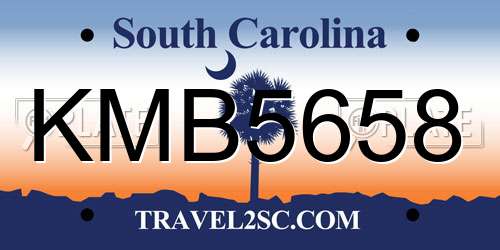 KMB5658 South Carolina License Plate