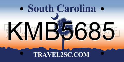 KMB5685 South Carolina License Plate