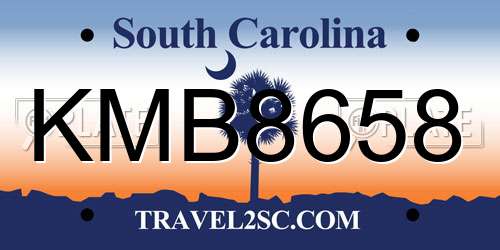 KMB8658 South Carolina License Plate