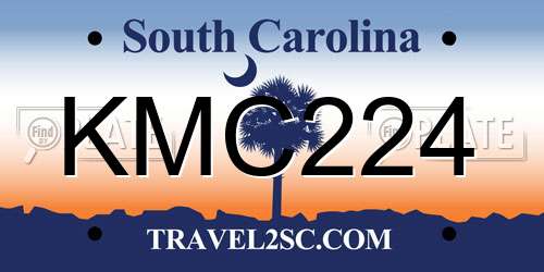 KMC224 South Carolina License Plate