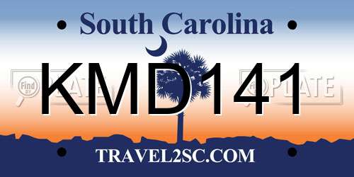 KMD141 South Carolina License Plate