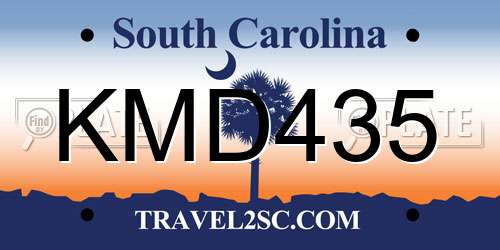 KMD435 South Carolina License Plate