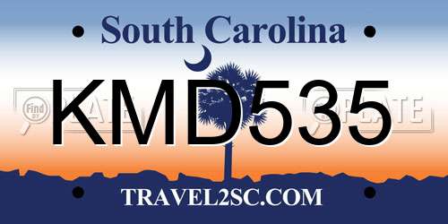 KMD535 South Carolina License Plate
