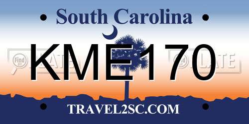 KME170 South Carolina License Plate