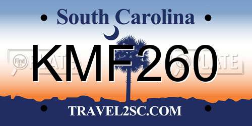 KMF260 South Carolina License Plate