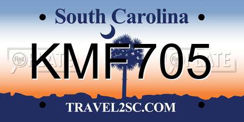 KMF705 South Carolina License Plate