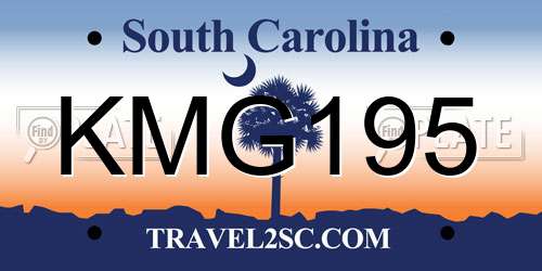 KMG195 South Carolina License Plate