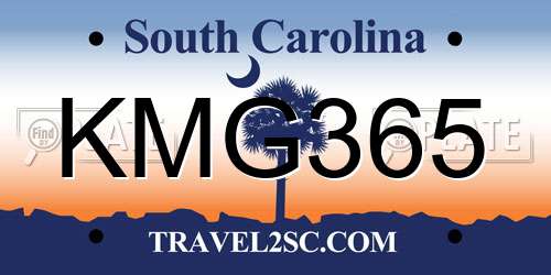 KMG365 South Carolina License Plate