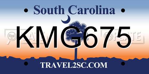KMG675 South Carolina License Plate