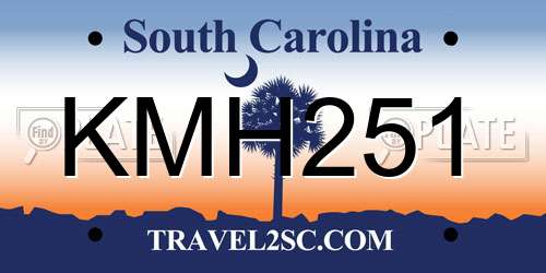 KMH251 South Carolina License Plate