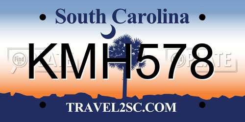 KMH578 South Carolina License Plate