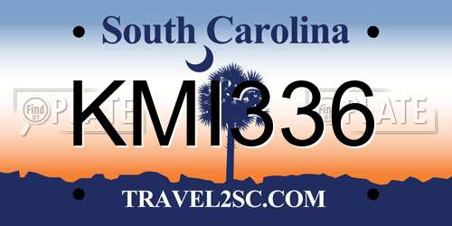 KMI336 South Carolina License Plate