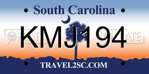 KMJ194 South Carolina License Plate