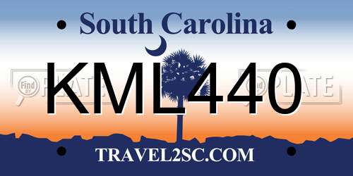 KML440 South Carolina License Plate