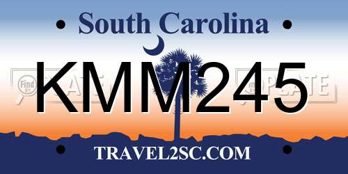 KMM245 South Carolina License Plate